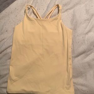 Athleta girls 14 yellow tank with built in bra